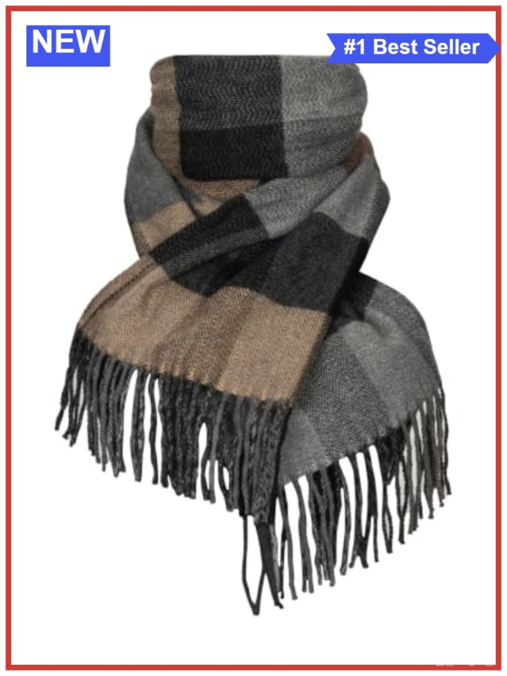 Oversized Tartan Plaid Shawl Wrap Warm Blanket Scarf